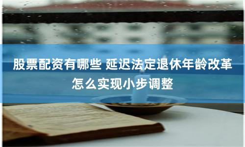 股票配资有哪些 延迟法定退休年龄改革怎么实现小步调整